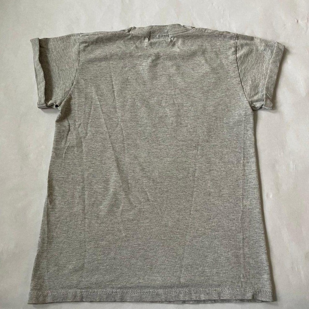 Maison Labiche Gray Cotton T-Shirt Red Hand Embroidery Graphic Tee Womens Small - Picture 2 of 3